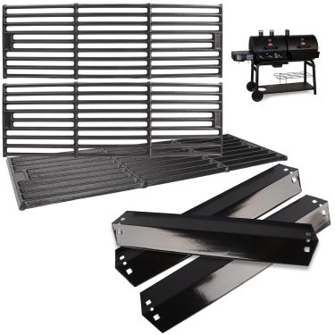 Imagem de Peças de reposição para churrasqueira Chargriller 5050 4000 4208 3725 3030 2121 2828 2123 2222 3001 9020 peças, para King Griller 3008 5252, grelhas de ferro fundido placas de calor de porcelana para