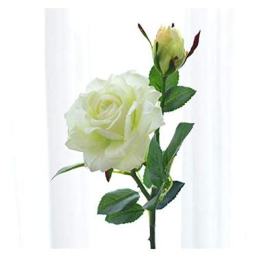 Imagem de LMJYU Presentes de flores artificiais, rosas artificiais, arranjo de flores de rosas falsas, buquê de seda para casa, escritório, festa, noiva e casamento