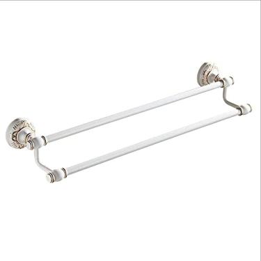 Imagem de Toalheiro branco toalheiro, toalheiro moderno para banheiro pendurado na parede suporte de toalha doméstico ferragens de banheiro/dourado
