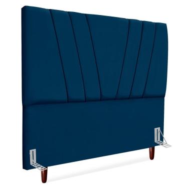 Imagem de Cabeceira Queen 160 Cm Com Frame Belgica Suede Azul Marinho Artte Azul Marinho