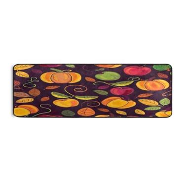 Imagem de Qilmy Tapete de corrida de abóbora colorido de Ação de Graças, 183 x 61 cm, antiderrapante, antifadiga, confortável, tapetes longos, para quarto, sala de estar, banheiro, corredores, entrywa485