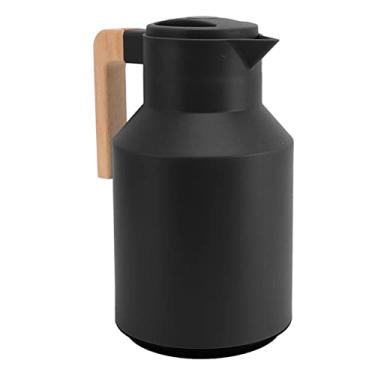 Imagem de QANYEGN Jarra de café em aço inoxidável, jarra de café térmica com retenção de calor a vácuo de parede dupla, copos de água isolados de 1000ml para bebidas frias ou quentes, leite, (Preta)