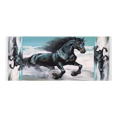 Imagem de Wassud Capas de lavadora e secadora de cavalos de corrida, protetor de lavadora com sacos de armazenamento, capa de geladeira à prova de poeira com bolsos para lavanderia doméstica, cozinha, 120 x 55