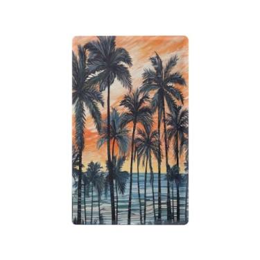 Imagem de Wassud Placa de cobertura para interruptor de luz de palmeiras ao pôr do sol, capas de tomadas duplex, placa de parede, decoração de casa, sala de estar, quarto, decoração