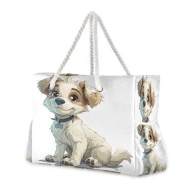 Imagem de Wassud Bolsa de praia grande para cães sorridentes para mulheres, impermeável, à prova de areia, bolsa de viagem com zíper e bolso para piscina, academia, acampamento