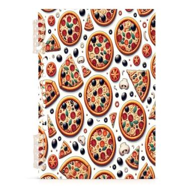 Imagem de Burbuja Caderno de fatia de pizza, papel pautado universitário A5 com 60 folhas, fichário para escritório, 1 pacote