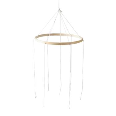 Imagem de harayaa Móbile de madeira para bebê, sino de vento para teto, faça você mesmo, acessórios para berçário e amamentação, pingentes para enfermeira, decoração, 19.7 Cm, 6 Furos