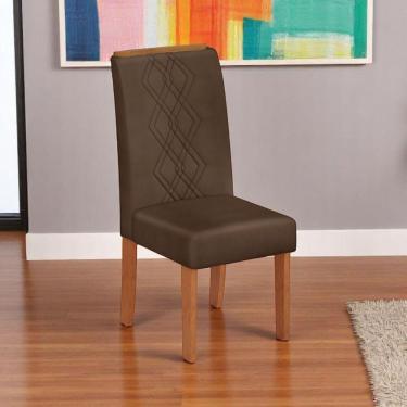 Imagem de Kit 02 Cadeiras De Jantar Estofada Ayla Freijó Veludo Moca- Mabe Magazine