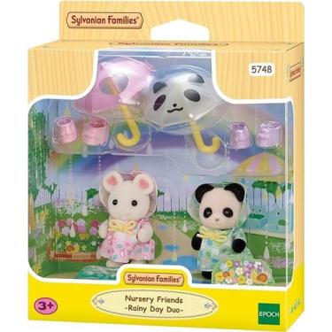 Imagem de Amigos jardim da infancia - caminhando na chuva - sylvanian families -