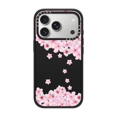 Imagem de CASETiFY Capa Impact para iPhone 17 Pro [fina/compatível com Magsafe/2,5 m. Proteção contra quedas de grau militar 4X] - Sakura Cherry Saturday - Preto fosco