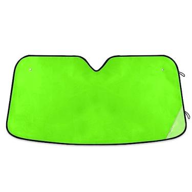 Imagem de Para-brisa dianteiro verde brilhante para janela de carro, protetor térmico de carro, proteção UV, persiana dobrável de janela de carro, para caminhão, SUV, carro manter fresco, acessórios de carro