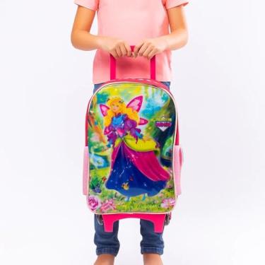 Imagem de Princess Wings Mochila de Rodinhas Infantil, Rosa