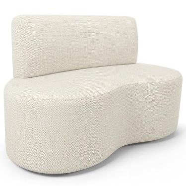 Imagem de Sofá 2 Lugares Orgânico Para Sala De Estar Living Larissa L02 Linho Champagne - Lyam Decor