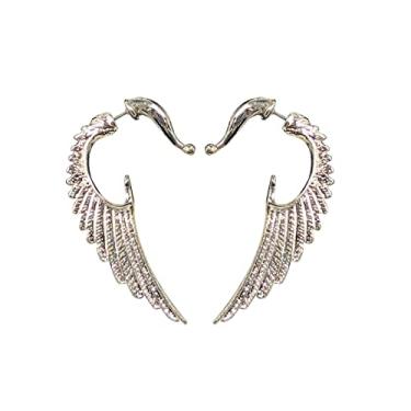 Imagem de Brincos vintage esculpidos em 3D com asas exclusivas, Natal, aniversário, joias, presente para homens, mulheres, filha, filho, irmã, aço inoxidável, One Size, Metal, Sem pedra preciosa