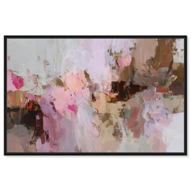 Imagem de Creamy Rose Palette I Canvas Print Pink Wall Art por Art Remedy, moldura preta, 15 x 10