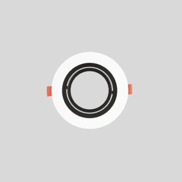 Imagem de Spot de Embutir Redondo Branco e Preto Par20 E27 Direcionável Plano 13cm