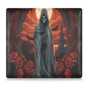 Imagem de CEBUGI Porta-luvas com porta-luvas e porta-luvas em pé rosa vermelha esqueleto para organizador de documentos, 12,5 cm x 24 cm