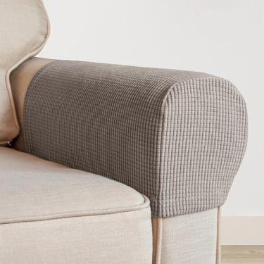 Imagem de Conjunto de 2 capas de apoio de braço, capas de poltrona elásticas para sofá, capas protetoras de móveis, capas de poliéster macio para poltrona reclinável de sofá, E