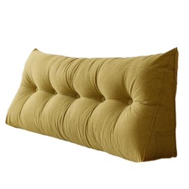Imagem de CYTJHMD Almofadas grandes de cunha almofada de leitura triangular para cabeceira e descanso, apoio lombar encosto de cintura, almofada de posicionamento macio para sofá-cama, amarelo b, 60 x 50 x 20