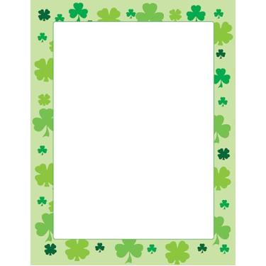 Imagem de SHAPES ETC. 50 folhas de papel de designer do Dia de São Patrício 21,6 cm x 28 cm Festa do Dia de São Patrício convida boletins informativos de primavera, folhetos, atividades de escrita, cartas, sala