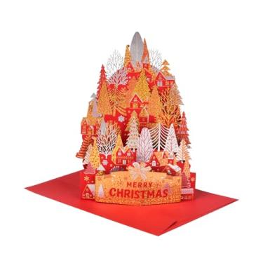Imagem de FIAMR Cartões comemorativos pop-up 3D, design oco esculpido em papel 3D, cartões exclusivos de Natal e inverno de conto de fadas, artesanato requintado, cores vivas, com envelopes e cartões em branco
