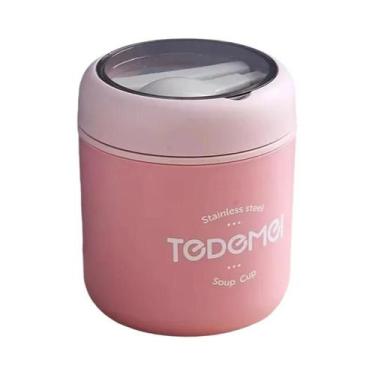 Imagem de Lancheira Térmica Infantil de Aço Inoxidável 510ml - Isolada, com Colh