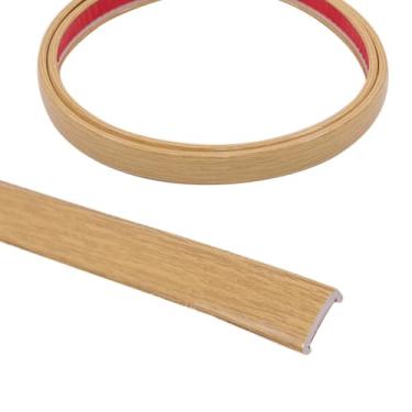 Imagem de LLXYZJR Protetor de borda autoadesivo em U de 16,4 m, flexível, para restauração de prateleiras de armários de mesa de bancada, grão de madeira amarela (tamanho: U 12 mm (0,47 polegadas), cor: b)