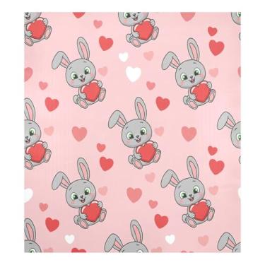 Imagem de Blueangle Capa de ímã de lava-louças de coelho cinza para dia dos namorados, decoração de capa de lava-louças frontal, adesivos de eletrodomésticos, adesivos de eletrodomésticos, 58 cm C x 66 cm