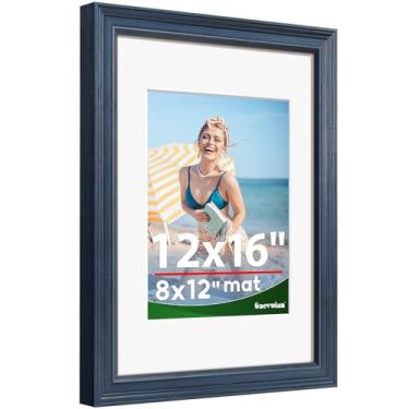 Imagem de Gaevuian Moldura de 30 x 40 cm, acrílico de alta definição para porta-retratos de 30 x 40 cm com tapete de 20 x 30 cm, moldura vintage 30,5 x 40,6 cm, padrão rústico envelhecido, suporte de parede