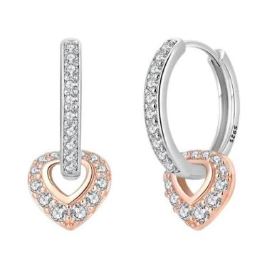 Imagem de Brincos De Argola Em Prata Esterlina 925 Com Zircônia Brilhante Em For