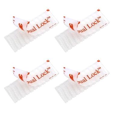 Imagem de Tiras de montagem de 4 peças para suportes de transponder de pedágio - fita adesiva de bloqueio duplo de fixador recarregável para para-brisas