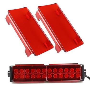 Imagem de Kit de cobertura de lente vermelha com barra de luz LED de 12 polegadas - 2 peças de capas de policarbonato de encaixe de 15 cm, capas modulares protetoras à prova de poeira e arranhões para ATV SUV
