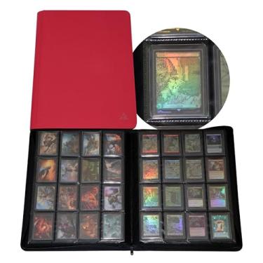 Imagem de Rayvol Fichário de carregamento superior com 16 bolsos – comporta 704 carregadores superiores, álbum de carregamento lateral para porta-cartões de 7 x 10 cm - vermelho