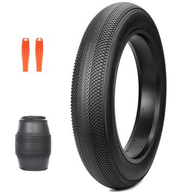 Imagem de MEGHNA Pneu de bicicleta 20/24/26 x 4.0 Mountain Bike pneu gordo com tubos Groove Tread pneu dobrável 61 cm substituição para bicicleta de neve bicicleta elétrica Fat Bike (preto - 1 pneu, 61 x 10 cm)