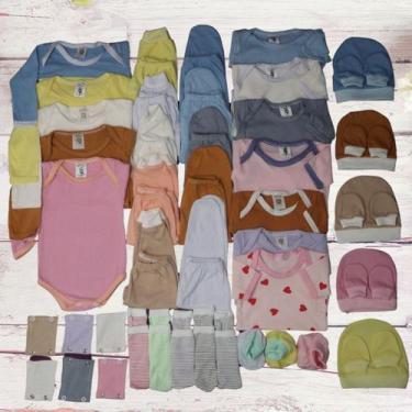 Imagem de Body Bebê + Mijão Liso E Estampado Kit C/26 Peças Roupa Bebê - Tanran 