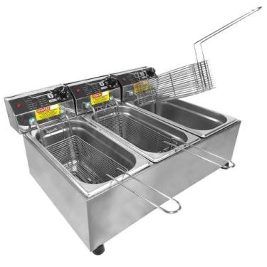 Imagem de Fritadeira Industrial Elétrica 12 L 3 Cubas 6000W Aço Inox - IPE COZIN