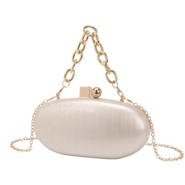 Imagem de KAPPDE Bolsas femininas de acrílico, bolsas carteiro de ombro de corrente elegantes bolsas para telefone, Branco, One Size