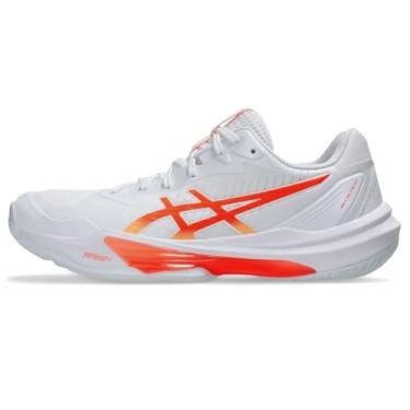 Imagem de ASICS Tênis de vôlei feminino Sky Elite FlyteFoam 3, Branco/coral vívido, 35