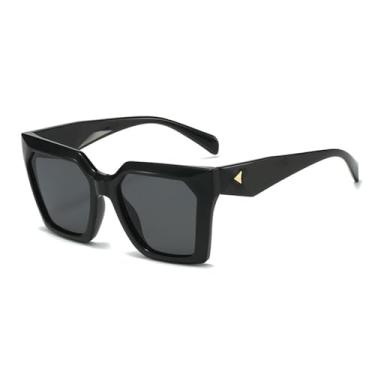 Imagem de Óculos de Sol UV400 - Armação Grande com Degradê Colorido para Homens e Mulheres, Ideal para Esportes ao Ar Livre, Corrida e Ciclismo, Preto