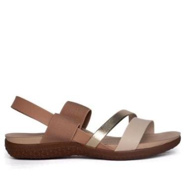 Imagem de Sandália Feminina Modare Ultra Conforto Nude/Dourado-Feminino