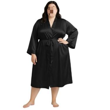 Imagem de Roupão Adulto Unissex 100% Algodão – Atoalhado Manga Curta, Ideal para Casa, Relaxamento e Após Banho (ROUPÃO ROBE/PRETO)