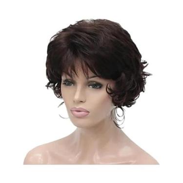 Imagem de Peruca Feminina Curta Em Ombre De Dois Tons Cinza E Branco Com Cabelo 