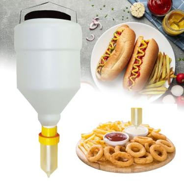 Imagem de Conjunto de 6 dispensadores de molho suspenso de 3,5 L - Garrafas recarregáveis à prova de vazamento para churrasco, catering e restaurantes - Recipientes de molho gourmet perfeitos para servir sem