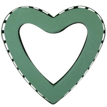 Imagem de CALLARON Espuma floral de coração, gaiola de espuma floral de 38 cm com ventosa, blocos de carro de casamento, tijolos de suporte de flores para arranjos de flores, planta, artesanato DIY suprimentos