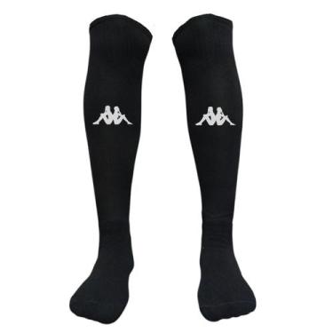 Imagem de Meião de Futebol Adulto Kappa Gold Esportivo Treino Tam 38-43, Preto