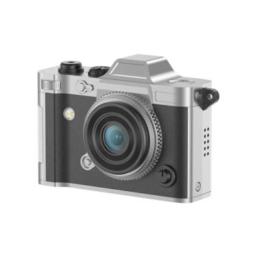 Imagem de Mini chaveiro retrô - mini câmera digital 2K, corpo de metal, bateria de 200 mAh, vem com cartão de armazenamento de 32 GB, adequado para gravação diária, presentes criativos para adolescentes