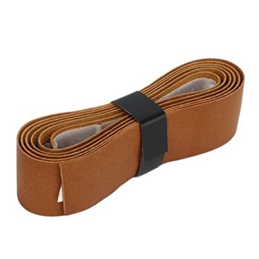 Imagem de Naroote Fita de Aperto de Raquete de Tênis de Couro Durável Overgrip de Badminton para Absorção de Suor para Jogadores de Raquete de Tênis e Badminton (Marrom)