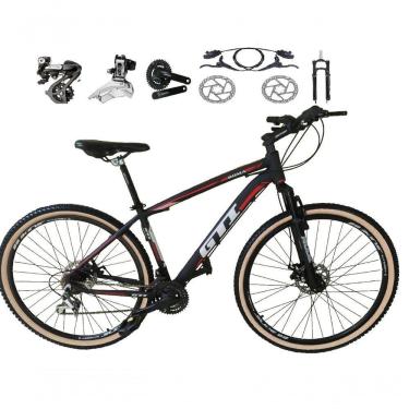 Imagem de Bicicleta Aro 29 Gti Roma Shimano Altus 24v Freio Disco Hidráulico - Preto-vermelho Tam.15