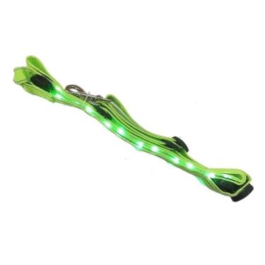 Imagem de Peitoral de nylon com LED para cavalos com barra de luz piscante para esportes ao ar livre cinto de decoração de equitação (verde)