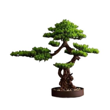 Imagem de Árvore artificial sala de estar varanda planta verde simulação de pinheiro acolhedor escritório pinho falso árvore artificial bonsai paisagem decoração árvore falsa (B: 70 x 21 x 60 cm)
